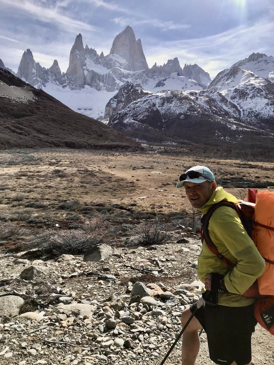 Iain on a mountain expedition below Fitz Roy, Patagonia